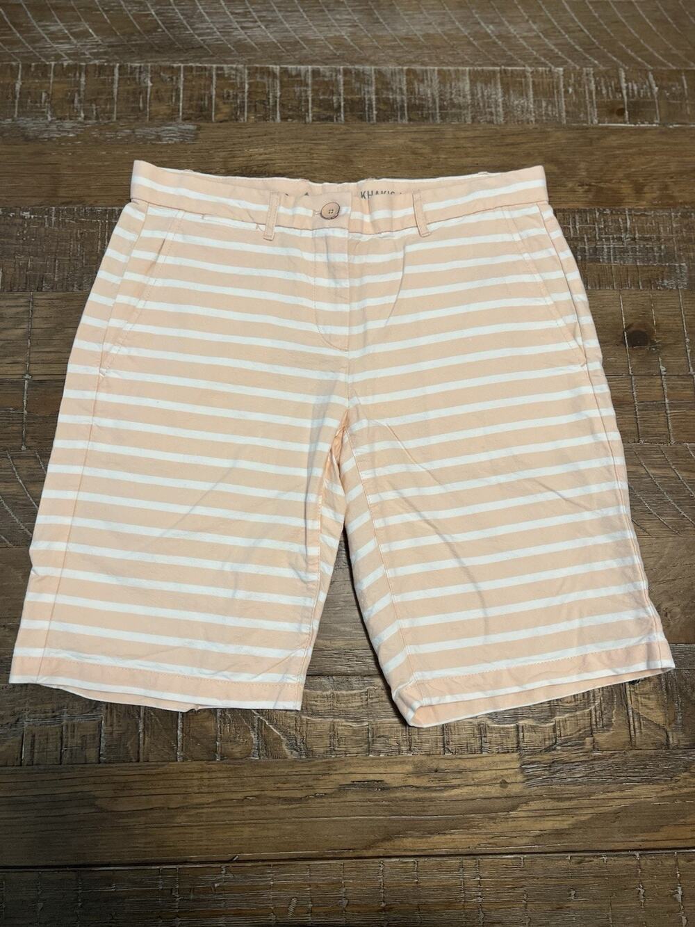 Gap Boyfriend Shorts Roll Up Size 0 EUC Women's Long Shorts Striped Picnic